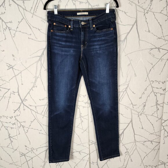 Levi's Denim - Levi's Dark Wash Stretch Denim Mid Rise Boyfriend Jeans